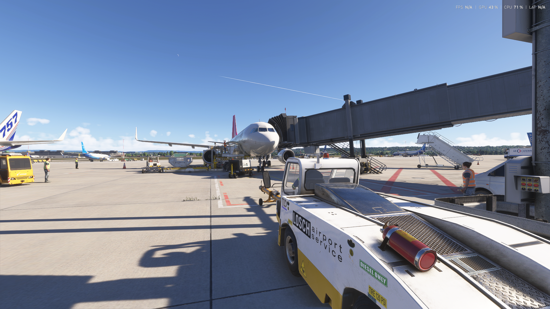 Flugsimulator Außenansicht am Gate